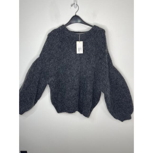 A New Day sweater knit top women's 1x plus size nubby chunky gray charcoal - Picture 7 of 12